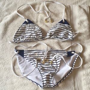 Blue and white anchors themed bikini